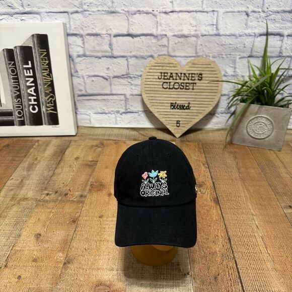 Adidas Hat Black Cap OSFM - Always Original Floral Flowers Strapback - Picture 6 of 8